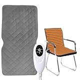 Sitzkissen Beheizbar, CJBIN 45 * 90 cm Beheizbares Sitzkissen, Beheiztes Sitz-kissen, Be-heizbare Sitzauflage mit 9 Temperaturstufen und 4 Zeiteinstellungen, Sitzheizung für Büro/Camping/Stadion/Angel