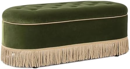 Jennifer Taylor Elara Tufted Bench Olive Green