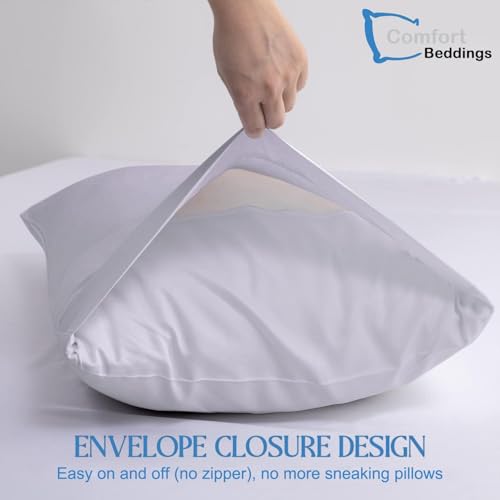 Image of Pack of 2 Youth Pillowcases 16x22 Premium 100% Cotton Blend Silver Youth Pillow Case Envelope Closure, Super Soft and Cozy Youth Pillow Covers (Size-16x22, Silver)