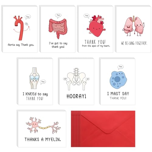 Chiisong 24 Sets Funny Nurse Thank You Cards Nurse Pun