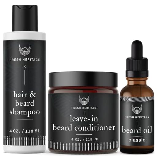 Beard Growth Kit with Beard Wash and Conditioner for Men, Beard Oil - Beard Kit Beard Shampoo, Beard Conditioner and Oil Beard Grooming Kit - Beard Shampoo and Conditioner Oil Beard Care Kit for Men