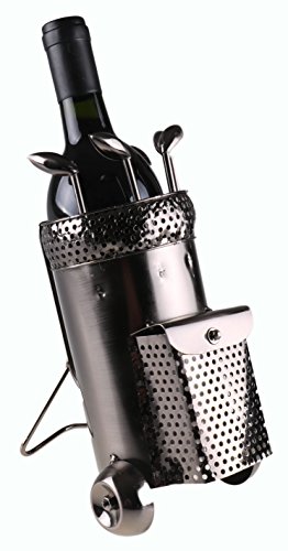 Supportiback Clever Creations Metal Wine Bottle Holder, Vintage Figurine Wine Rack Décor for Tables, Shelves and Countertops, Golf