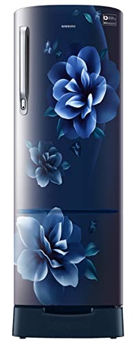 Image of Samsung 246L 3 Star Inverter Direct-Cool Single Door Refrigerator Appliance (RR26C3893CU /HL,Camellia Blue) Base Stand Drawer
