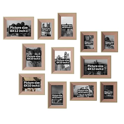 Image of Art Street Pink Collage Photo Frame Set of 13 for Wall Decor | Multi Size Family Picture Frames Gallery Wall Set | Modern Photo Frames for Living Room, Bedroom, Hallway & Home Decoration