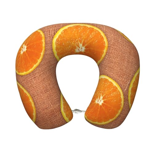Pidgazdfgv Almohada de viaje de limones y naranjas, almohada de cuello de avión de espuma viscoelástica, lavable a máquina, festival