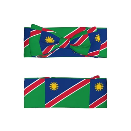 Flag of Namibia Picture Baby Bow Headband - Super Stretchy Soft Bows Hair Accessories for Newborn Infant Toddlers Kids Girls - Elastic and Skin-Friendly2