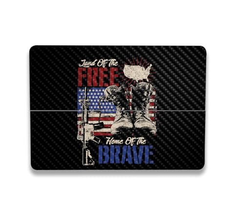 Image of MightySkins Carbon Fiber Skin Compatible with Microsoft Surface Laptop Studio 2 (2023) Full Wrap Kit - Land of The Free | Protective, Durable Textured Carbon Fiber Finish | Made in The USA