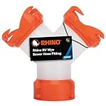 Camco RhinoFLEX Camper/RV Wye Sewer Hose Fitting | Features 360-Degree Swivel Ends & Built-In Gaskets for Odor Tight Connection | Allows for 2 Sewer Hoses to Connect to the Same Dump Station (39812),