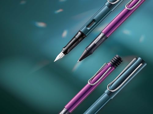Image of Lamy AL-star Tourmaline Fountain Pen with LH Steel Nib in Line Width M | Lamy Fountain pen with ergonomic handle - lightweight aluminium housing - incl. LAMY T 10 ink cartridge blue