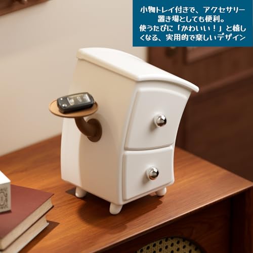 デスク上置棚 卓上収納ボックス 2段引き出し 手を腰に当てた可愛いデザイン 小物入れ プラスチック製 収納ケース コンパクト 置物 オーナメント インテリア雑貨 プレゼント おもしろ [3]