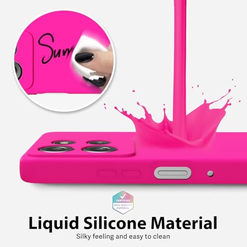 oakxco for Motorola Moto G Power 2025/ G Power 2026 Case Liquid Silicone, Cute Thin Slim Soft Rubber Gel for Women Men, Smooth Matte TPU Plain Bright Color Girly Case, Fluorescent Neon Hot Pink by oakxco - Used condition - Image 4