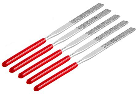 Digital Craft 5Pcs 3x140mm Diamond Needle Files Flat Shape Set Jewelry Metal Glass Stone Wood Carving Craft Grinding Sewing Hand Tool Flat Files Set