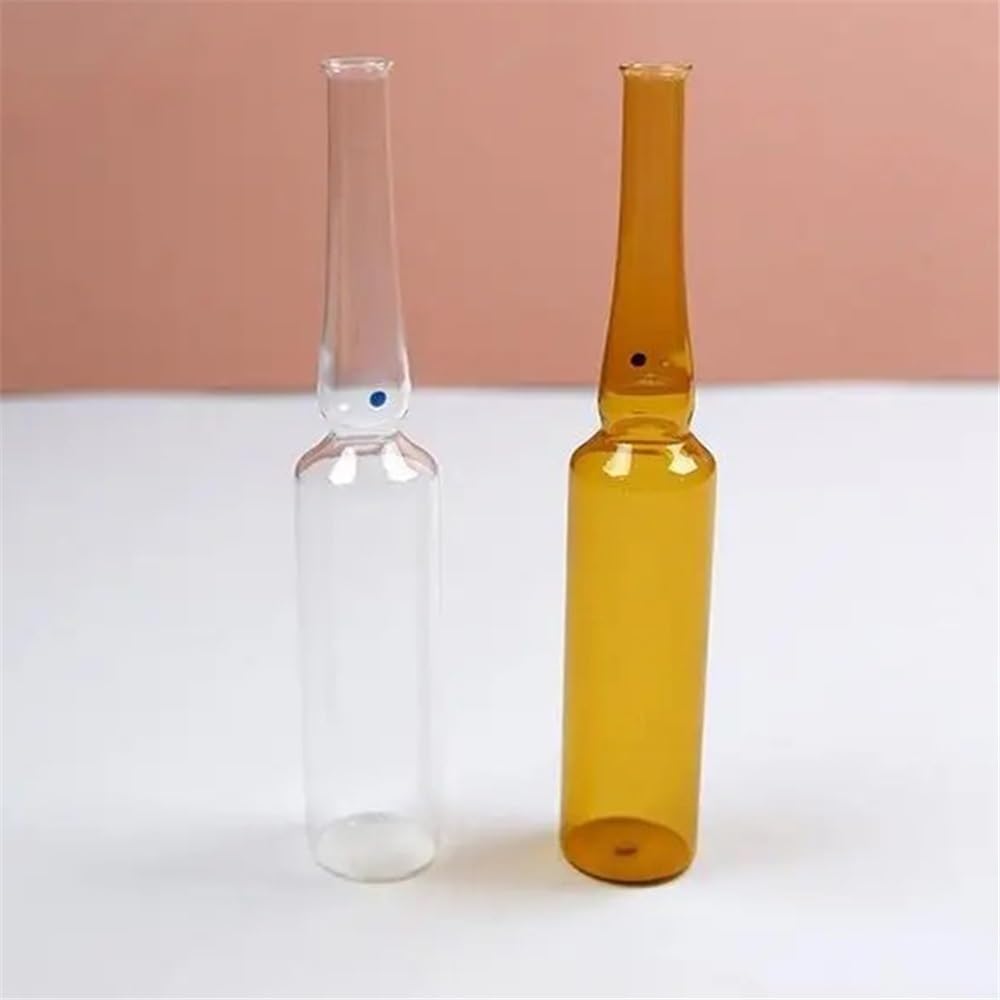 Equipos y suministros de laboratorio Botella de vidrio ámbar 1/2/5 ml con cuello plegable fácil usar, botella ampolla vacía