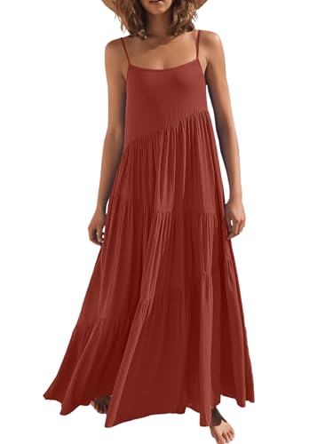 Image of ANRABESS Women Summer Casual Loose Sleeveless Sundress Spaghetti Strap Flowy Boho Linen Beach Vacation Maxi Long Dress