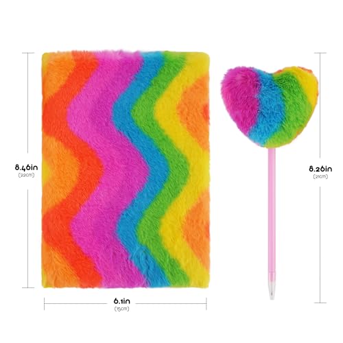 Carnet A5 pour fille avec couverture duveteuse et 160 pages de notes