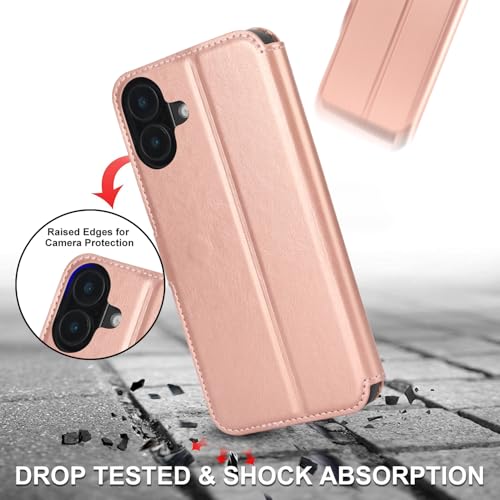 Housse iPhone 16 Plus or rose idéale pour sorties et appels mains libres