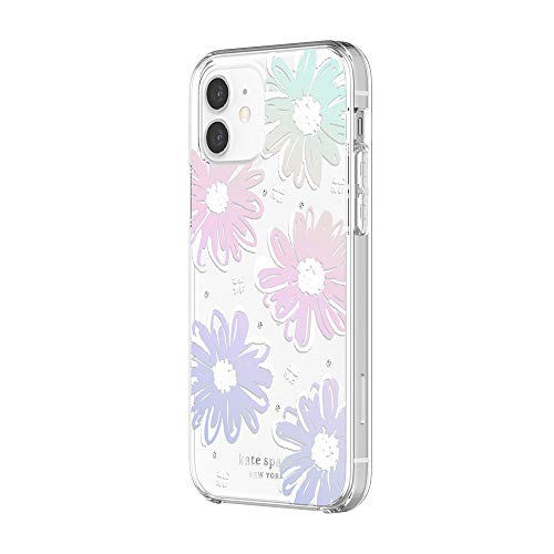 kate spade new york Protective Hardshell Case for iPhone 12 & iPhone 12 Pro - Daisy Iridescent Foil/White/Clear/Gems