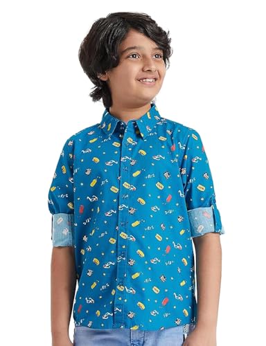 Image of Amazon Brand - Jam & Honey Boys Boys 100% Cotton Printed Full Sleeves Shirt | Age 2-12 Years
