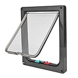 Fácil de instalar: las puertas interiores para gatos tienen pasos de instalación detallados, esta puerta grande para gatos se puede instalar fácilmente en poco tiempo. 8 tornillos y sus tapas incluidas en el juego hacen que sea fácil de instalar en puertas o paredes.