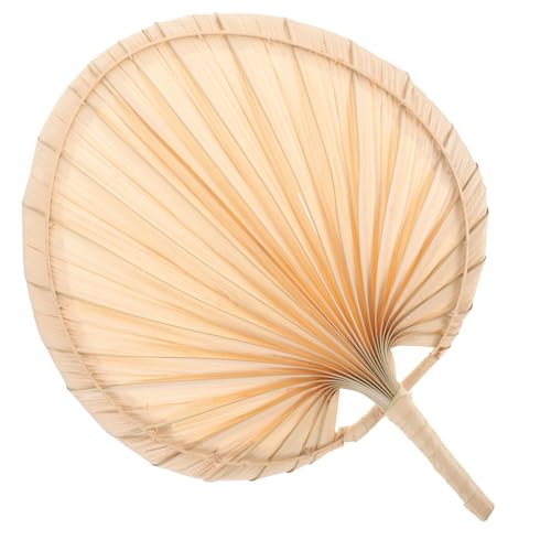 Alipis Handmade Palm Leaf Fan Vintage Woven Handheld Cooling Fan for Summer Wedding Party Home Decor Artistic Craftsmanship with Classic Design Practical and Versatile for Indoor Outdoor