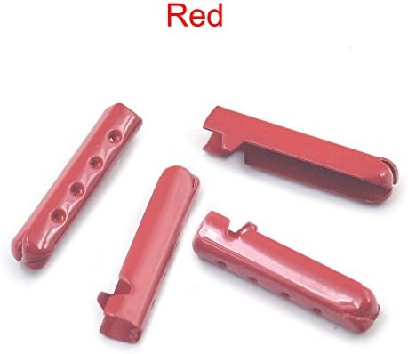 25 pcs - 4mmx23mm Shoeslace Bullet Metal Ends Aglet Tip Clip Head Shoestrings Replacement Red image 5
