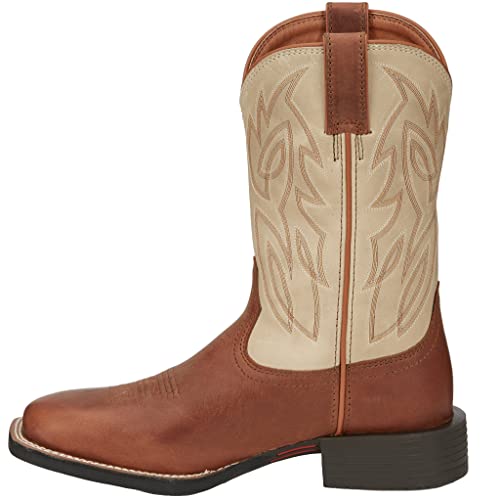 Image of Justin Canter 11 inch Western Boots for Men, Full Grain Leather, Woven Lining, Square Toe, Slip-Resistant Rubber Outsole