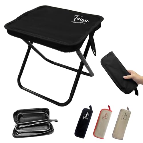 折りたたみ椅子 軽量|キャンプ 椅子|コンパクト収納・収納袋付き・携帯便利|アウトドア・ピクニック・釣り|日本語説明書付き(ブラック)