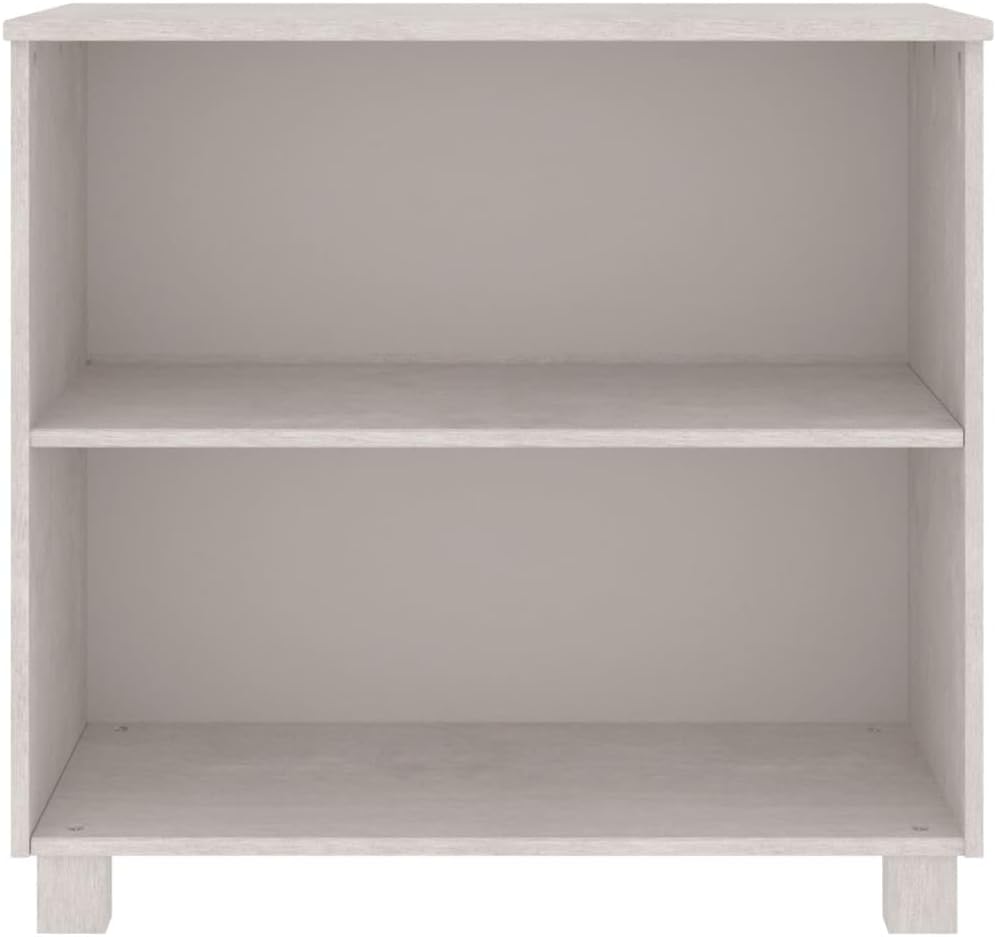 HAMAR White Solid Wood Pine Sideboard 33.5"x13.8"x31.5" with 2 Shelves, Rustic Wooden Cabinet for Ample Storage, Sturdy Frame and Stable Furniture for Home Organization
