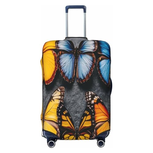 Beautiful Butterfly Durable Luggage Cover Suitcase Protector Anti-Scratch Luggage Cover Fits 18-32inch Luggage, Black, L