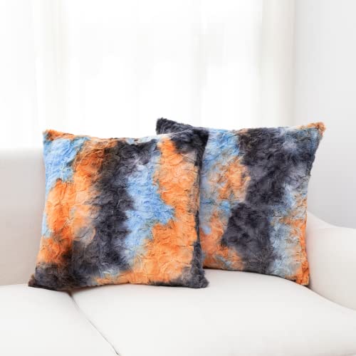 Cheer Collection Faux Fur Throw Pillow Set of 2 for
