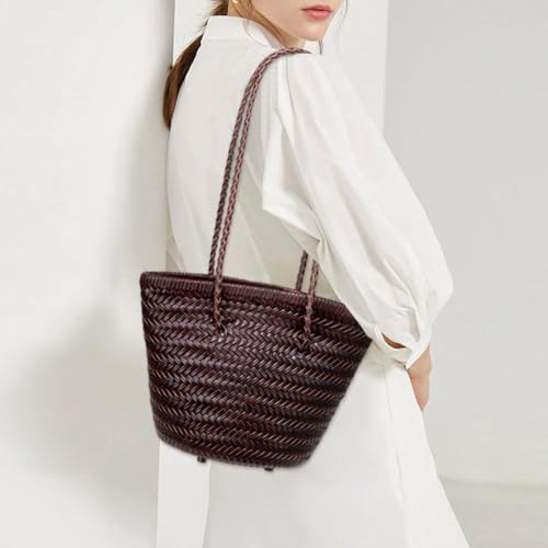 Image of Woven Tote Bag For Women, Fashion Crossbody Shoulder Bag, Casual Top-handle Handbags, and Travel Purses Phone Bag