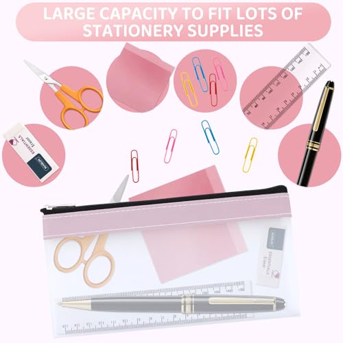 Image of 4PCS Clear Pencil Pouch, Pencil Case,Pen Holder with Zipper for Kids, Clear Travel Pouch, Pencil Pouch for Office School Supplies