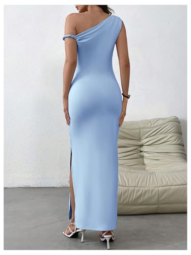 Image of Milumia Women's One Shoulder Formal Long Dress Asymmetrical Sleeveless Bodycon Cocktai Dresses
