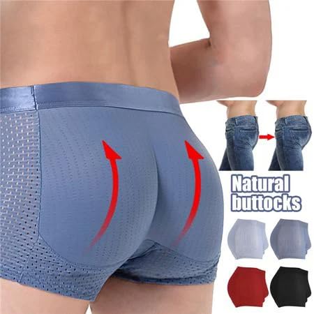 Ice Silk Breathable Men'S Butt Lift Underwear 2pcs,Men'S Padded Butt Enhancing Underwear Booty Lift Rounderbum Brief3