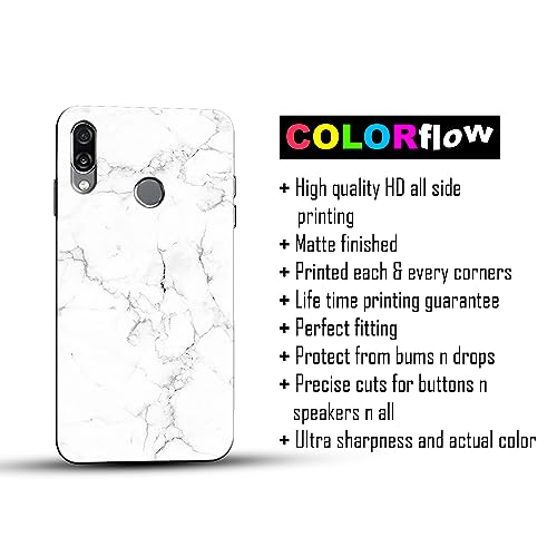 Image of COLORflow Back Cover Compatible with Honor Play | Beautiful White Marble | Designer Printed Hard CASE Bumper Back Cover Compatible with Honor Play