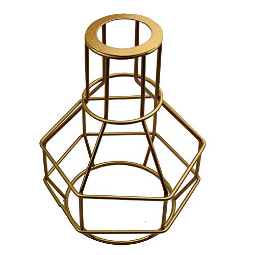 Struttura in filo metallico industriale, stile rétro a forma di gabbia a nido d'ape, da soffitto, lampadario a sospensione, finitura a olio con gabbia in filo di metallo, per lampadine vintage Gold
