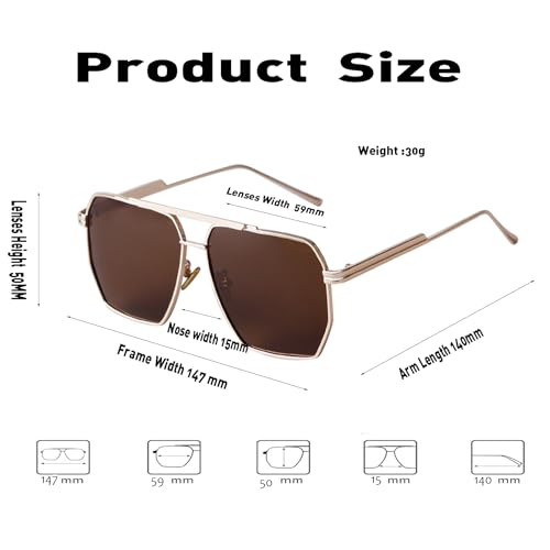 Image of Classic Aviator Sunglasses Retro Aviator Sunglasses for Women Men UV Blocking