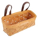 TOYANDONA Cesta Colgante Tejida Vintage para Almacenamiento Cocina y Baño Cesta Pared Rústica para Frutas y Verduras Organizador Decorativo Pequeño