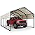 ADVANCE OUTDOOR Metal Roof Carports Kits 10x20 ft Heavy Duty Steel Car Canopy Hard Top Garage