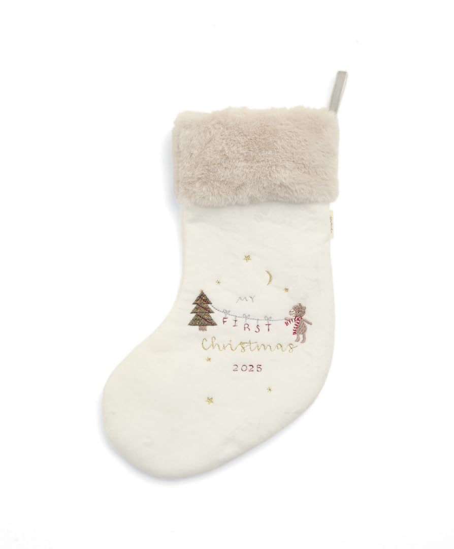 Mamas & Papas My First Christmas 2025 Small Stocking, White