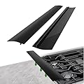 Silicone Stove Gap Covers (2 Pack), Essentials Stove Gap Filler, Heat Resistant Stove Counter Gap Cover, Gap Filler for Stove and Counter, Easy to Clean Guards Between Stove and Counter - 21In, Black