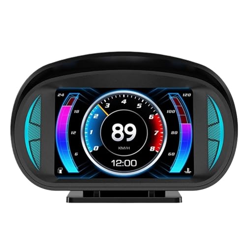 車のヘッドアップディスプレイ P2 デュアルシステム速度超過アラームターボブレーキテストセキュリティアラーム OBD2 GPS スピードメータースロープチルトメーター