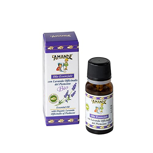 L'AMANDE - Olio Essenziale Lavanda Officinalis Bio ad Azione Rilassante e Lenitiva, Oli Essenziali per Aromaterapia, Massaggi, Sonno e Relax - Lozione Naturale Pelli Sensibili Anti Arrossamento, 10 ml