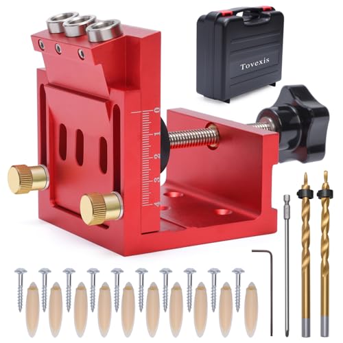 Pocket Hole Jig Kit – 3-Hole Adjustable Woodworking Joinery Tool with 15° Drill Guide