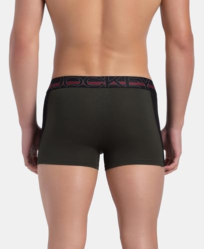 Image of Jockey US21 Men's Super Combed Cotton Elastane Stretch Solid Trunk with Ultrasoft Waistband