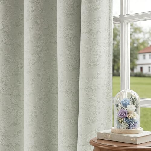 Geomoroccan Green Floral Jacquard Curtains