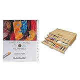 Sennelier Artist 24pc Oil Pastel Set, Includes 3 Drawer Wood Storage Box, Assorted Colors