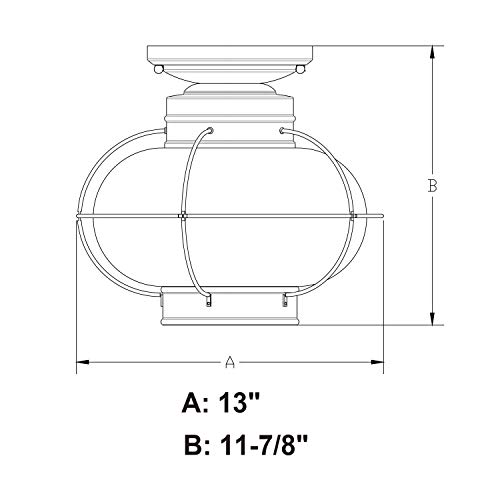 Vaxcel Chatham Bronze Coastal Globe Outdoor Flush Mount Ceiling Light Clear Glass #TOP4