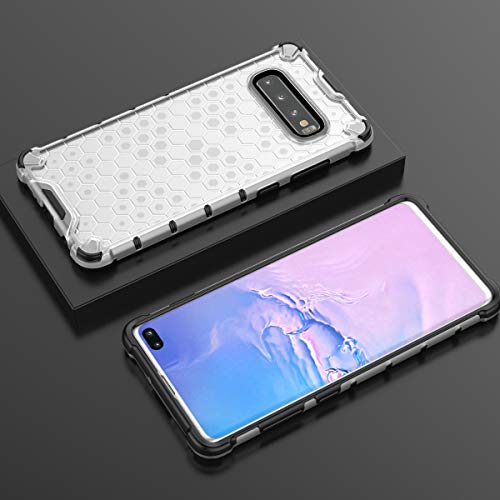 Image of Glasgow | for Samsung Galaxy S10 Plus Honeycomb Pattern Back Case Cover for Samsung Galaxy S10 Plus with 4 Bumper Corners and Military Grade Protection - Transparent