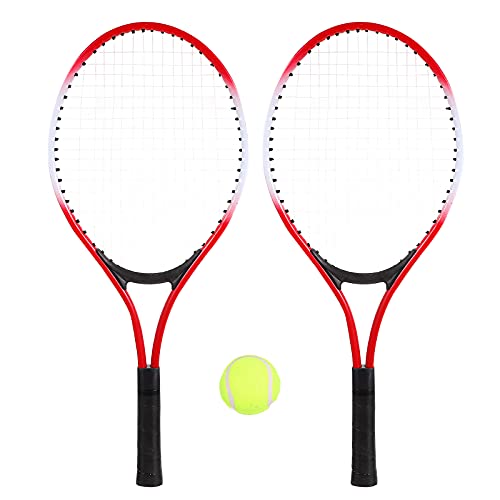 Raquette de tennis coordination main œil Mikinona rouge pour débuter le sport